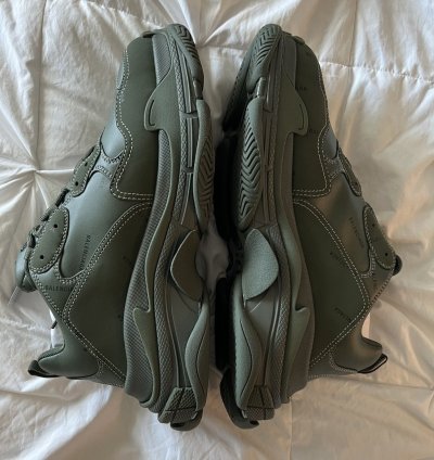 Balenciaga Triple Allover Logo Olive Green Size 45 12 Kaki
