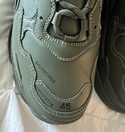 Balenciaga Triple Allover Logo Olive Green Size 45 12 Kaki