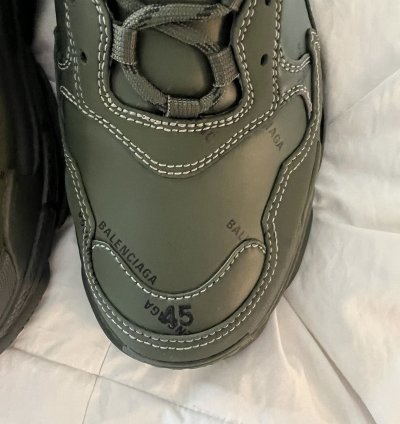 Balenciaga Triple Allover Logo Olive Green Size 45 12 Kaki