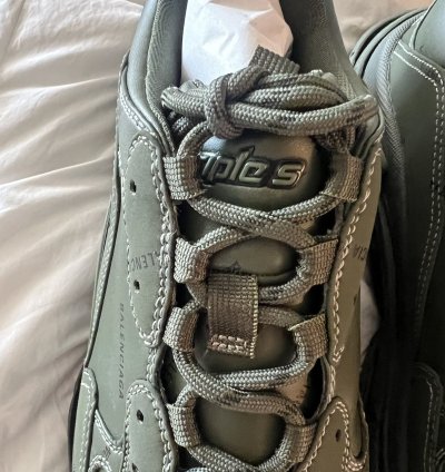 Balenciaga Triple Allover Logo Olive Green Size 45 12 Kaki