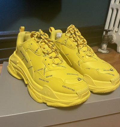 Balenciaga Triple Allover Logo Yellow Black