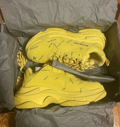 Balenciaga Triple Allover Logo Yellow Black
