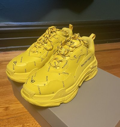 Balenciaga Triple Allover Logo Yellow Black