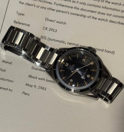 Omega Seamaster 300 Ck2913 From 1961 With Extract From The Archives