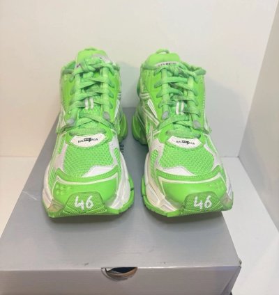 Balenciaga Upper Mesh Rubber Runner In Fluo Green White