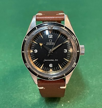 Omega Seamaster 300 Ref 2913-3 Seamaster 300 Black Dial With Leather Strap