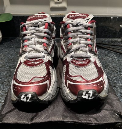 New Balenciaga Runner Track White Red Size 42 9us
