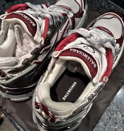 New Balenciaga Runner Track White Red Size 42 9us