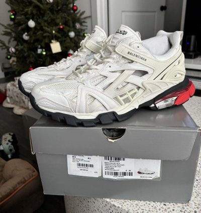 New Balenciaga Track 2 Sneaker White Red Size 46 Us 13