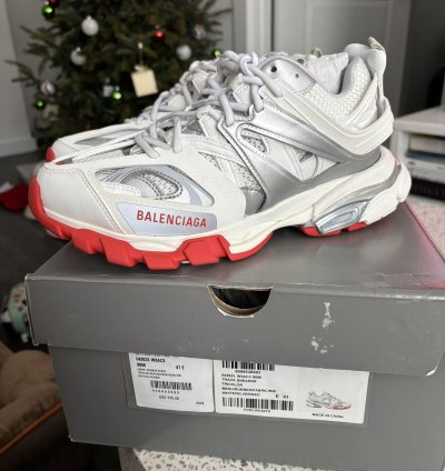 New Balenciaga Track Sneaker White Red Size 41 Us 8