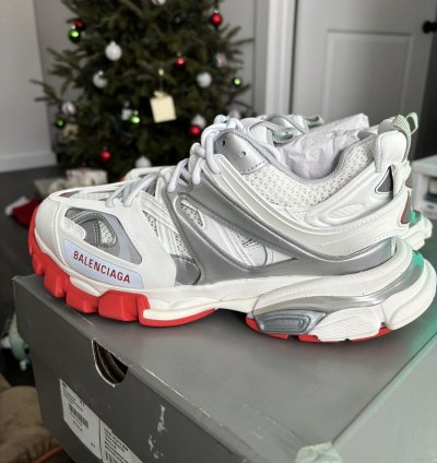 New Balenciaga Track Sneaker White Red Size 41 Us 8