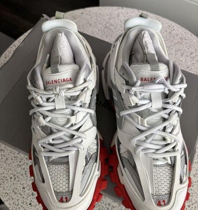 New Balenciaga Track Sneaker White Red Size 41 Us 8