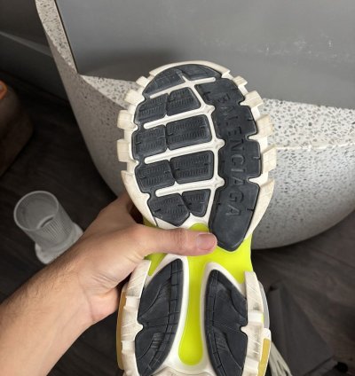 New Balenciaga Track Sneaker Worn Out White Fluo Yellow