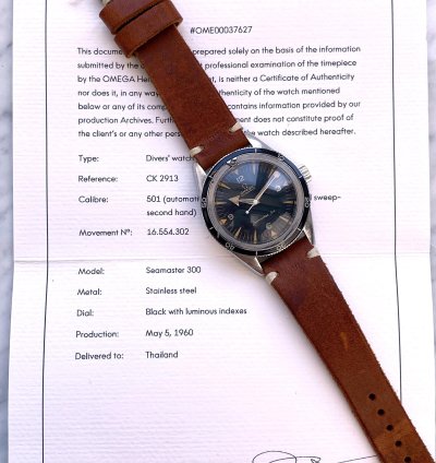 Omega Seamaster 300 Vintage Ref 2913-3 Diver Broad Arrow Lollipop Ck 2913 Extract Automatik 2913