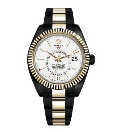 Rolex Sky-dweller 326933 Oyster Band Black Pvd Dlc Coated 18k Yellow Gold Steel Watch