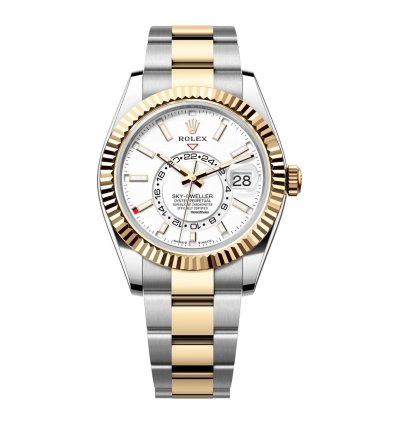 Rolex Sky-dweller 326933-0005 Stainless Steel Yellow Gold With Black Cream Dial Watch