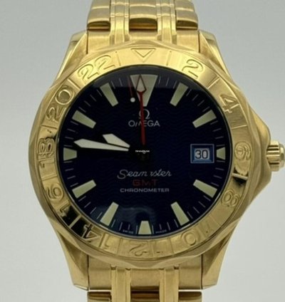 Omega Seamaster 41 Gmt Herren Uhr 26348093 Full Set 18k 750 Massiv Gold