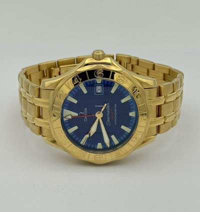 Omega Seamaster 41 Gmt Herren Uhr 26348093 Full Set 18k 750 Massiv Gold