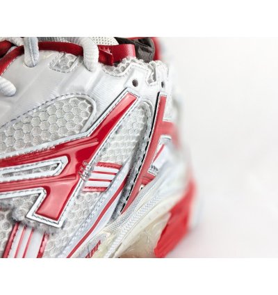 O1rshd1 Bicolor Mesh Runner In White Red