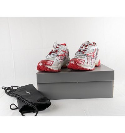 O1rshd1 Bicolor Mesh Runner In White Red