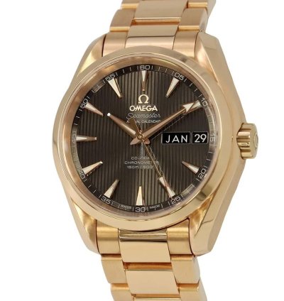 Omega Seamaster Aqua Terra 150m 38 5mm K18 Red Gold Gray Dial