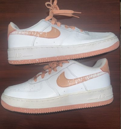 Air Force 1 Lv8 Gs White Light Madder Root Speckled