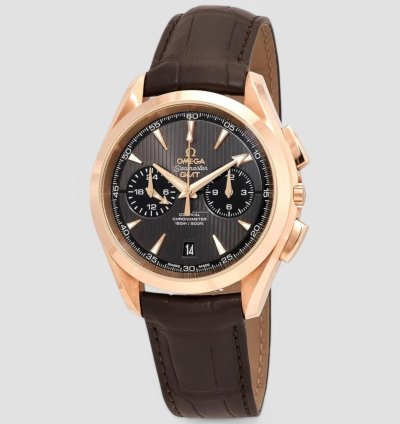 Omega Seamaster Aqua Terra 18kt Rose Gold Automatic Chronograph Gmt Men