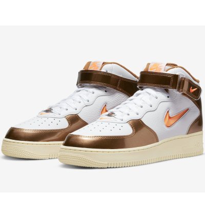 Air Force 1 Mid Qs White Total Orange-ale Brown Dh5623-100