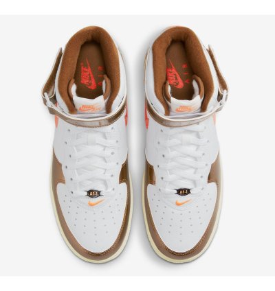 Air Force 1 Mid Qs White Total Orange-ale Brown Dh5623-100