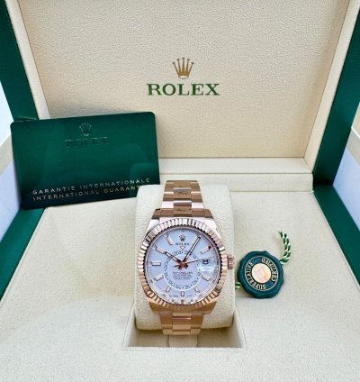 Rolex Sky-dweller 326935 Rose Gold White Dial Unworn 2023