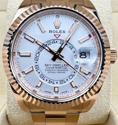 Rolex Sky-dweller 326935 Rose Gold White Dial Unworn 2023