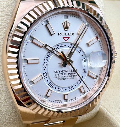Rolex Sky-dweller 326935 Rose Gold White Dial Unworn 2023