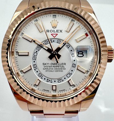 Rolex Sky-dweller 326935 Rose Gold White Dial Unworn 2023