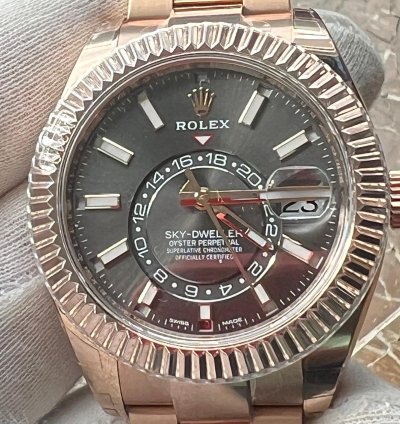 Rolex Sky-dweller 326935 Sky-dweller Rose Zb Rhodium Stickers Neu Lc 100 Juli 2022 Box Papiere