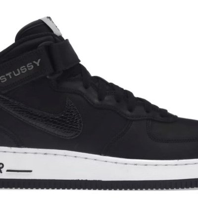 Air Force 1 Mid Stussy Black White