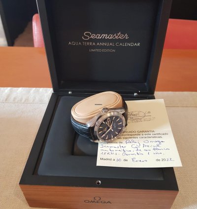 Omega Seamaster Aqua Terra Annual Calendar Oro Blanco Ed Lim