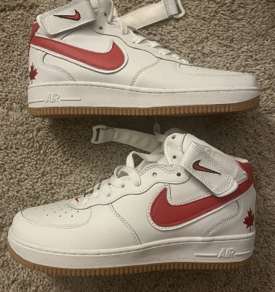 Air Force 1 Mid White Varsity Red Gum