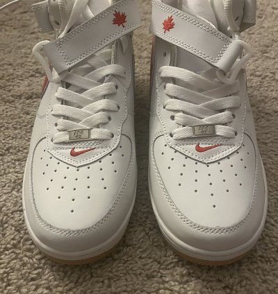 Air Force 1 Mid White Varsity Red Gum