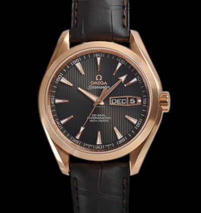 Omega Seamaster Aqua Terra Automatic Men Leather Watch