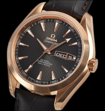 Omega Seamaster Aqua Terra Automatic Men Leather Watch