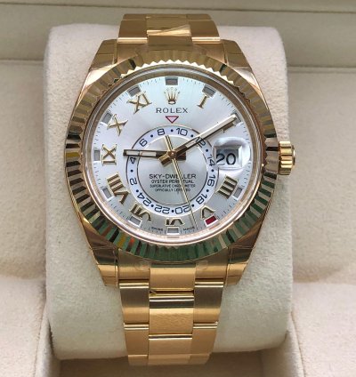Rolex Sky-dweller 326938 Silver Roman Dial Yellow Gold 2021