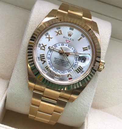 Rolex Sky-dweller 326938 Silver Roman Dial Yellow Gold 2021