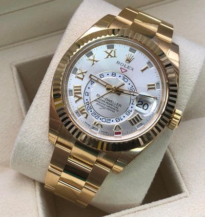 Rolex Sky-dweller 326938 Silver Roman Dial Yellow Gold 2021