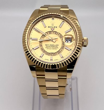 Rolex Sky-dweller 326938 Yellow Gold Champagne Dial