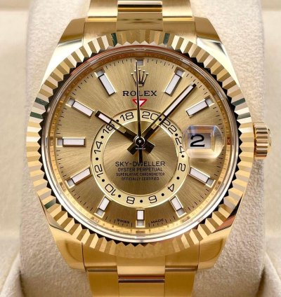 Rolex Sky-dweller 326938 Yellow Gold Champagne Dial Unworn 2023