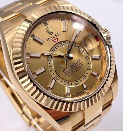 Rolex Sky-dweller 326938 Yellow Gold Champagne Dial Unworn 2023