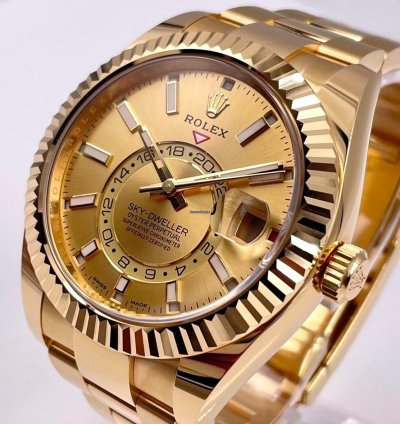 Rolex Sky-dweller 326938 Yellow Gold Champagne Dial Unworn 2023