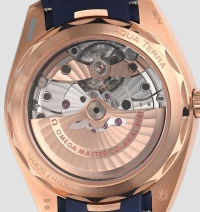 Omega Seamaster Aqua Terra Co-axial Master Blue Dial 18k Rose Gold