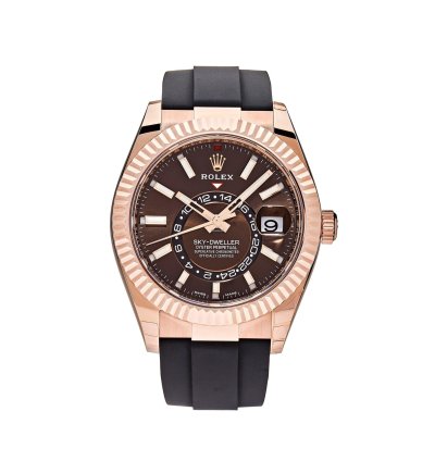 Rolex Sky-dweller 336235 Rose Gold Brown Chocolate Dial Oysterflex