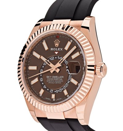Rolex Sky-dweller 336235 Rose Gold Brown Chocolate Dial Oysterflex
